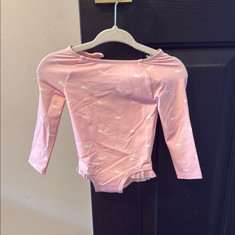 Vineyard vines Pink Whale Print Baby rashguard